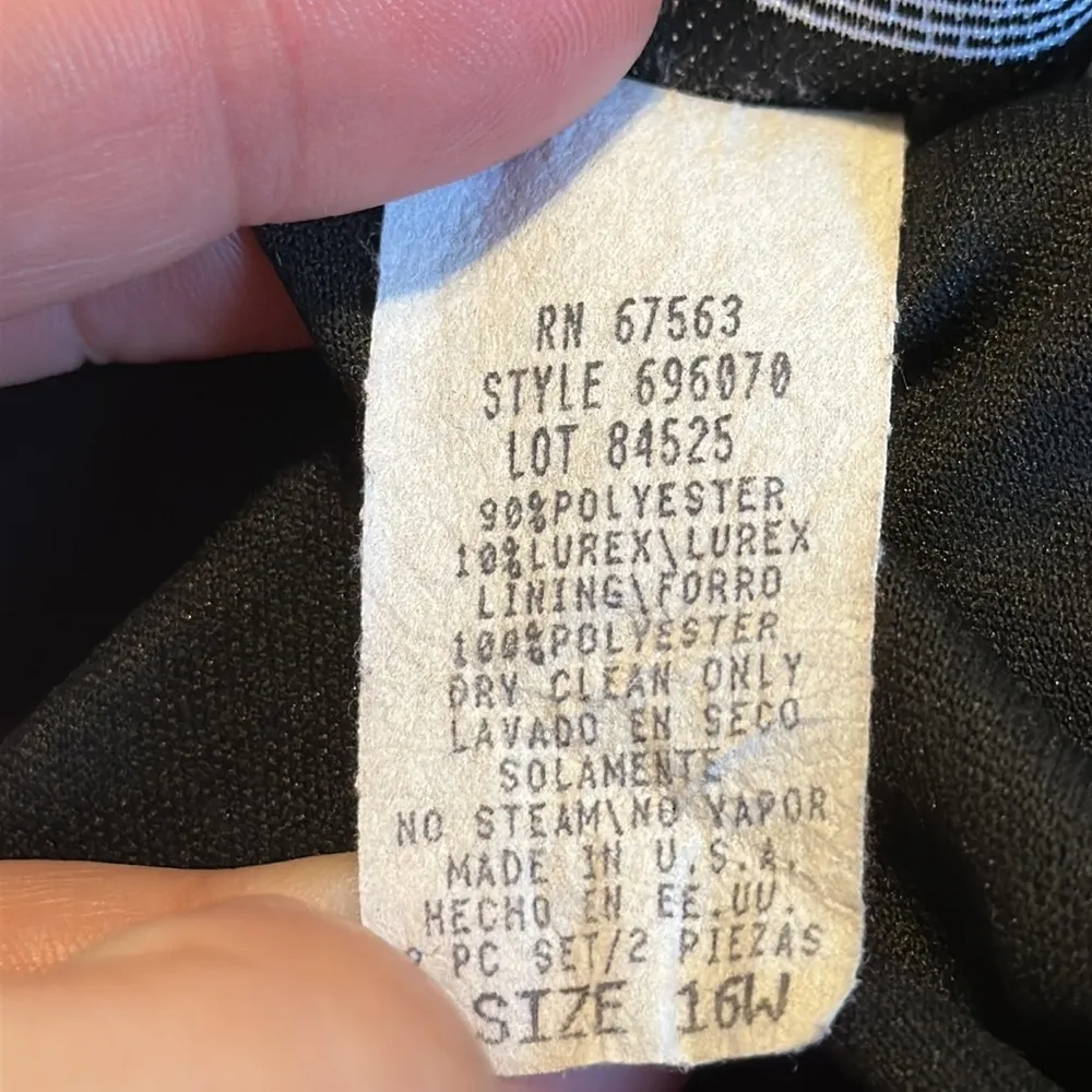 SL Fashions Vintage Flapper Dress Gold Black Fringe‎ Size 16W #696070 - Image 9