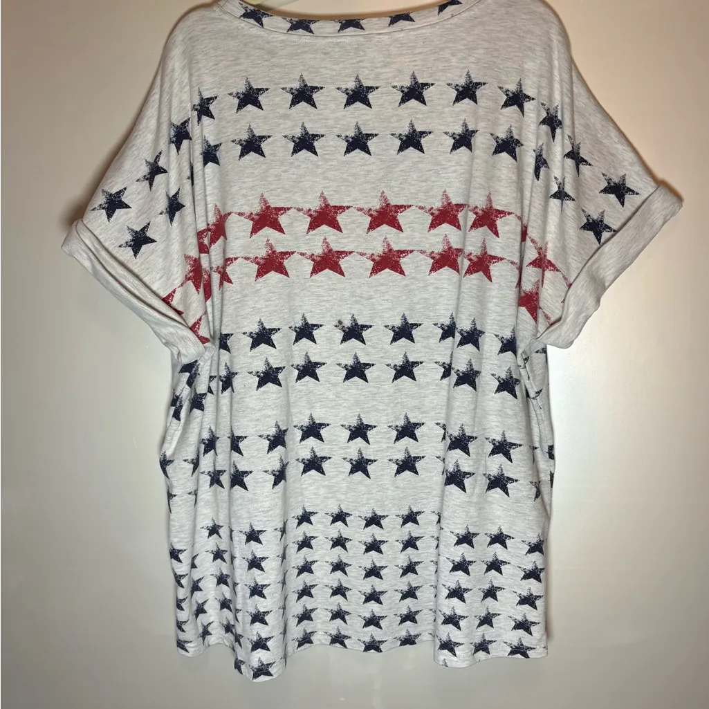 Sonoma Star Pattern Short Sleeve Tee - Navy and Red stars - Image 3