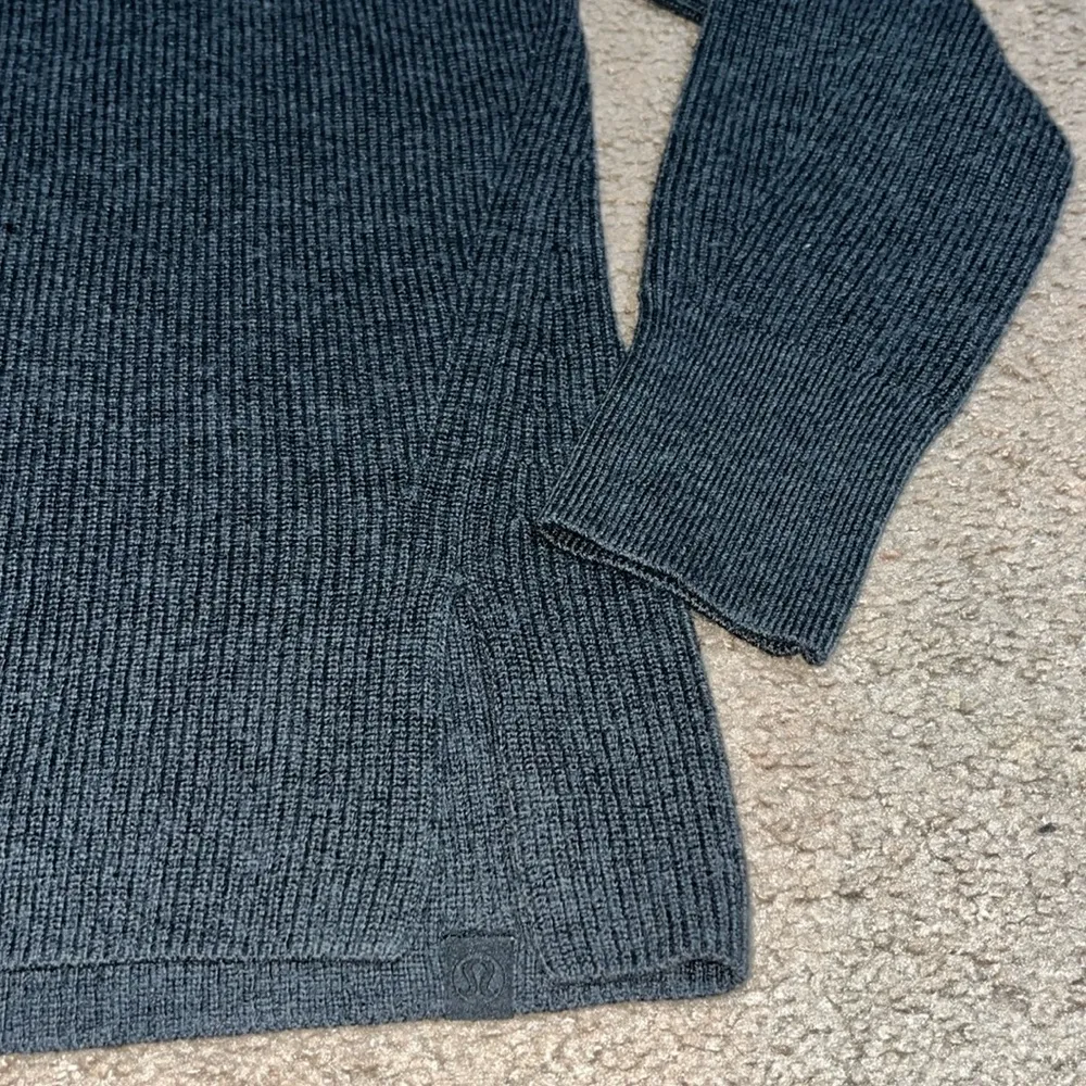 Lululemon Merino Wool-Blend Ribbed Crewneck Sweater Heathered Black 2 - Image 8