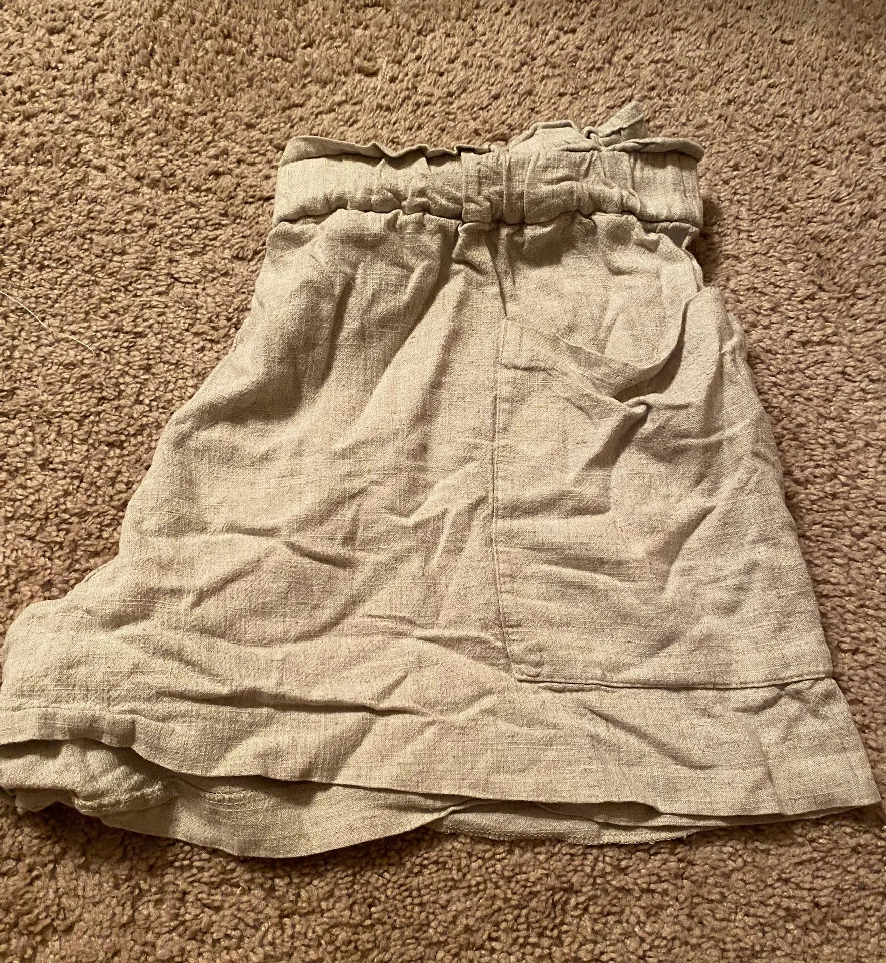 H&M Paper Bag Linen Shorts - Image 3