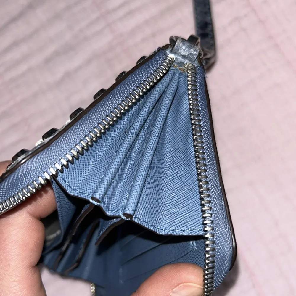 Blue Python Print Jet Set Zip Around Wallet Wristlet - Image 9