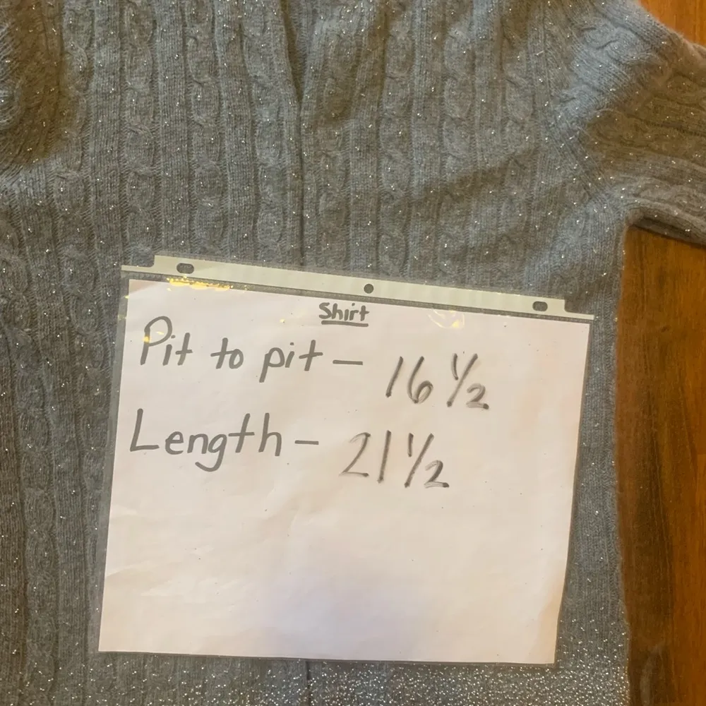 J.Crew Cardigan Medium Gray Beaded Cashmere Wool Angora Blend 3/4 Sleeves Cable - Image 7