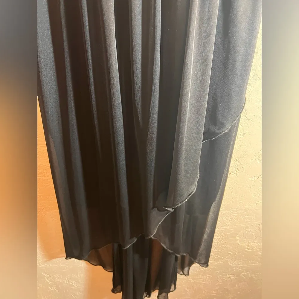 Enfocus Studio Cream and White High Low Sundress shimmer sheer sparkle straps - Image 7