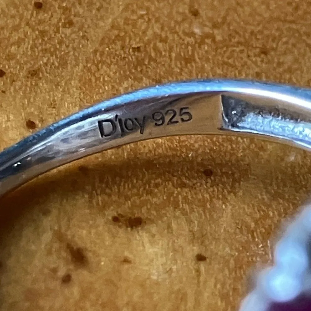 Natural Star Ruby Amethyst Sterling Silver Cocktail Ring Size 6 Purple - Image 5