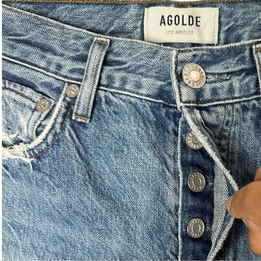 Agolde Jamie High Rise Classic Jeans in Blithe Size 23 - Image 5