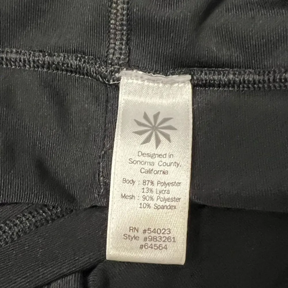 Athleta Stride Capri Leggings Black Reflective Accents Size M Athleisure - Image 5