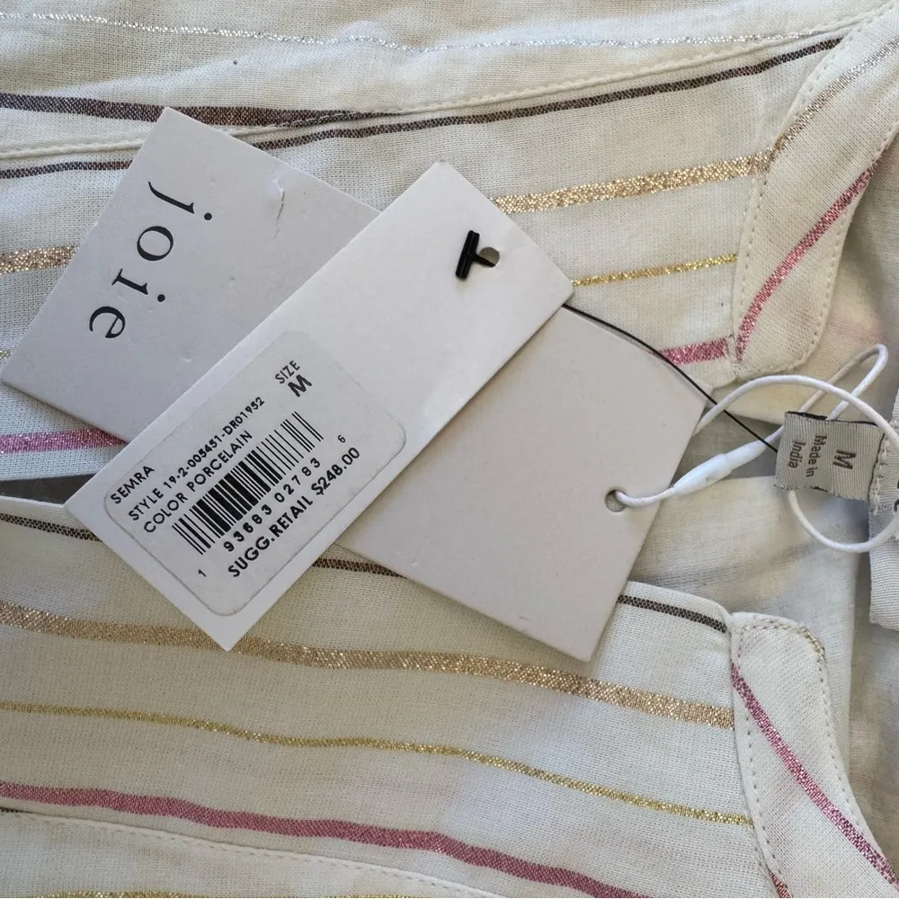 Joie Shirt/Midi Dress with V-neck and Long Sleeves cream - Image 6