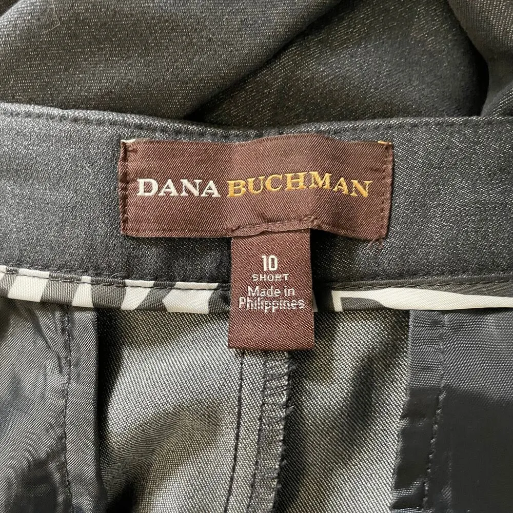 Dana Buchman Charcoal Gray Straight Leg Dress Pants - Size 10 Short - Buckles - Image 3