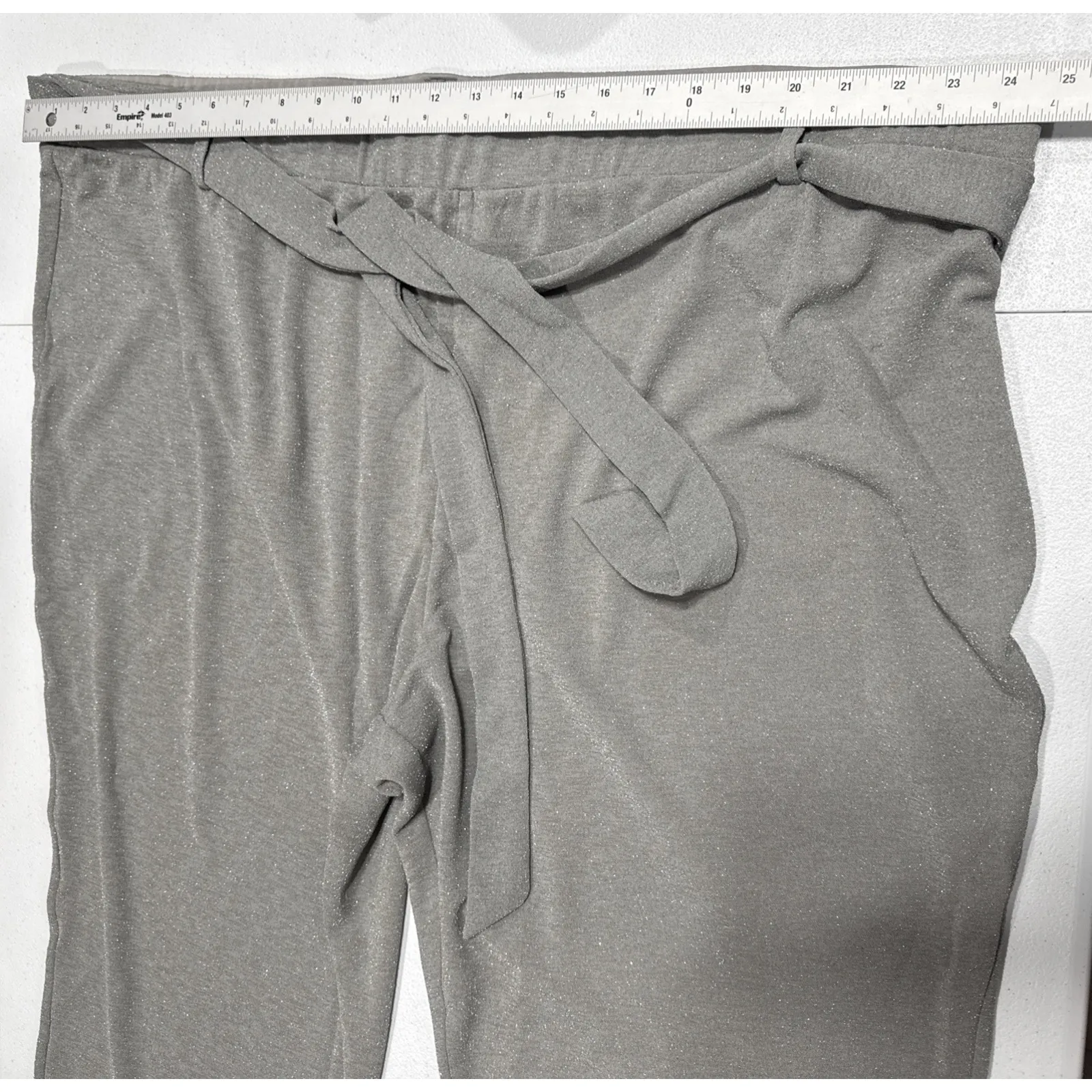 Girl With Curves Women's 3XP Petite Pants Glitter Knit Straight Leg Gray A554699 Size undefined - Image 9