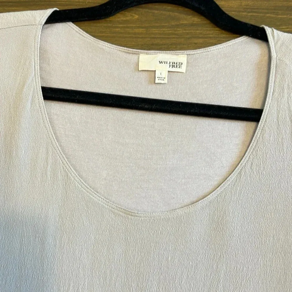 WILFRED FREE by ARITZIA Teigen Mini Shirt Dress in Lune L Taupe Gray Gauzy - Image 6