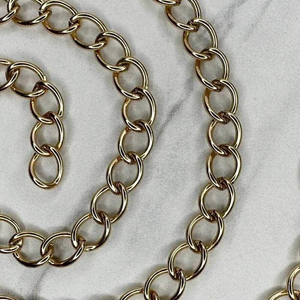 Gold Tone Simple Basic Metal Chain Link Belt Y2K Festival XS/Small (XS/S) ✨ - Image 6