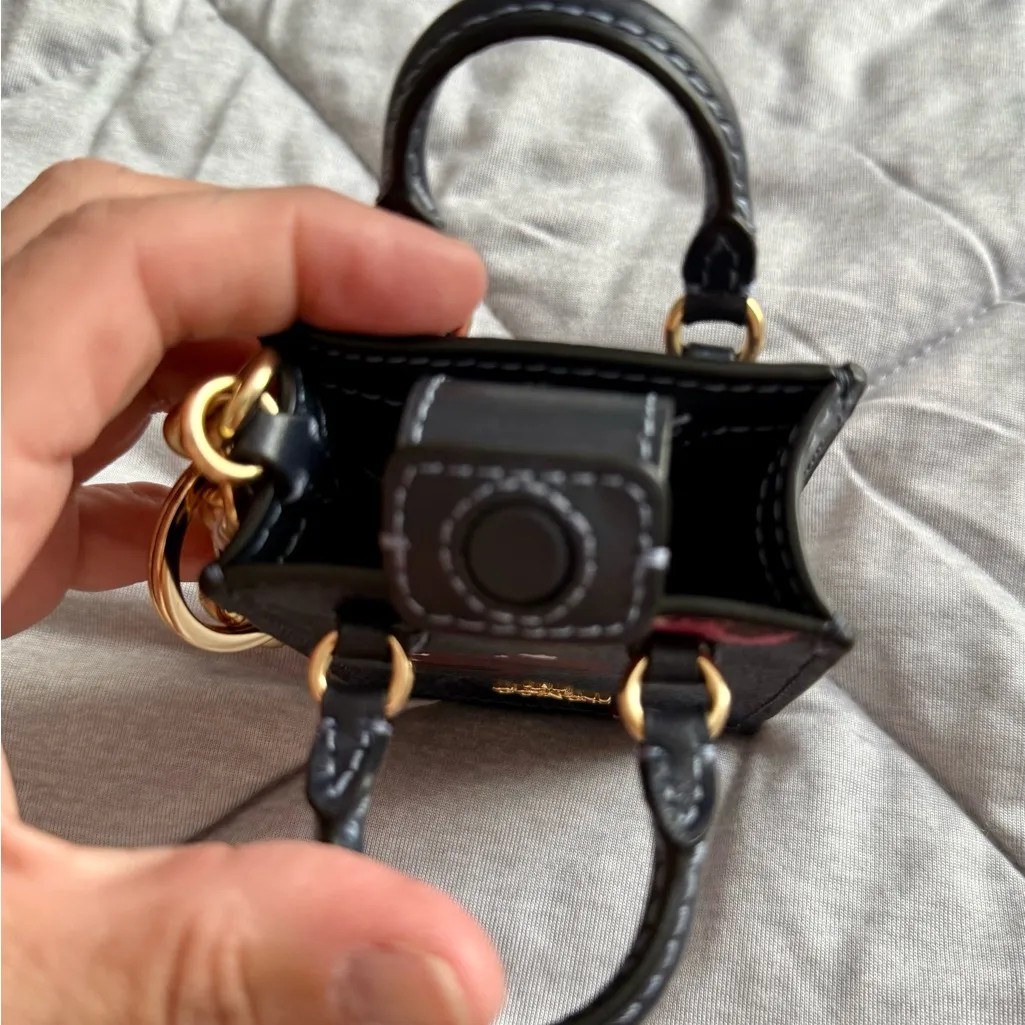 Coach ‎ Cherry Print Mini Tote Keychain - Image 7