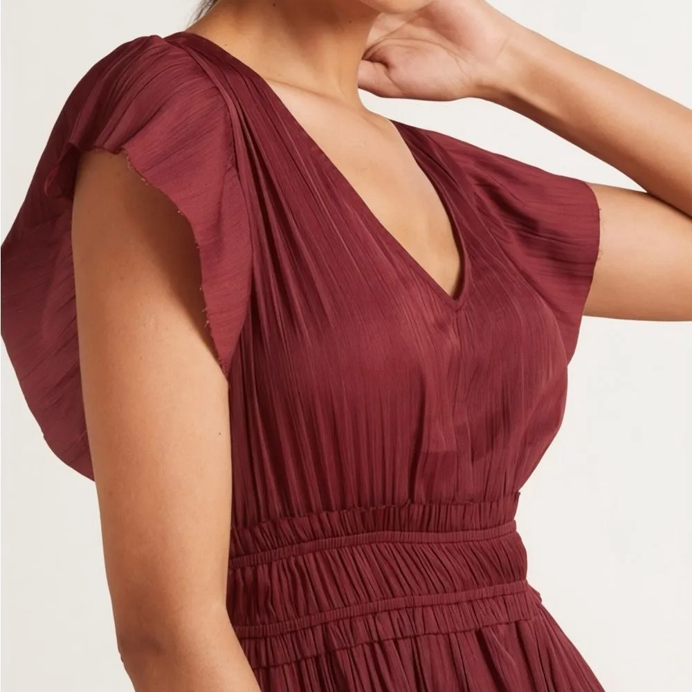 NWT Evereve Roan + Ryan Tallulah Holiday Midi Dress in Burgundy Wine Size Small - Image 7