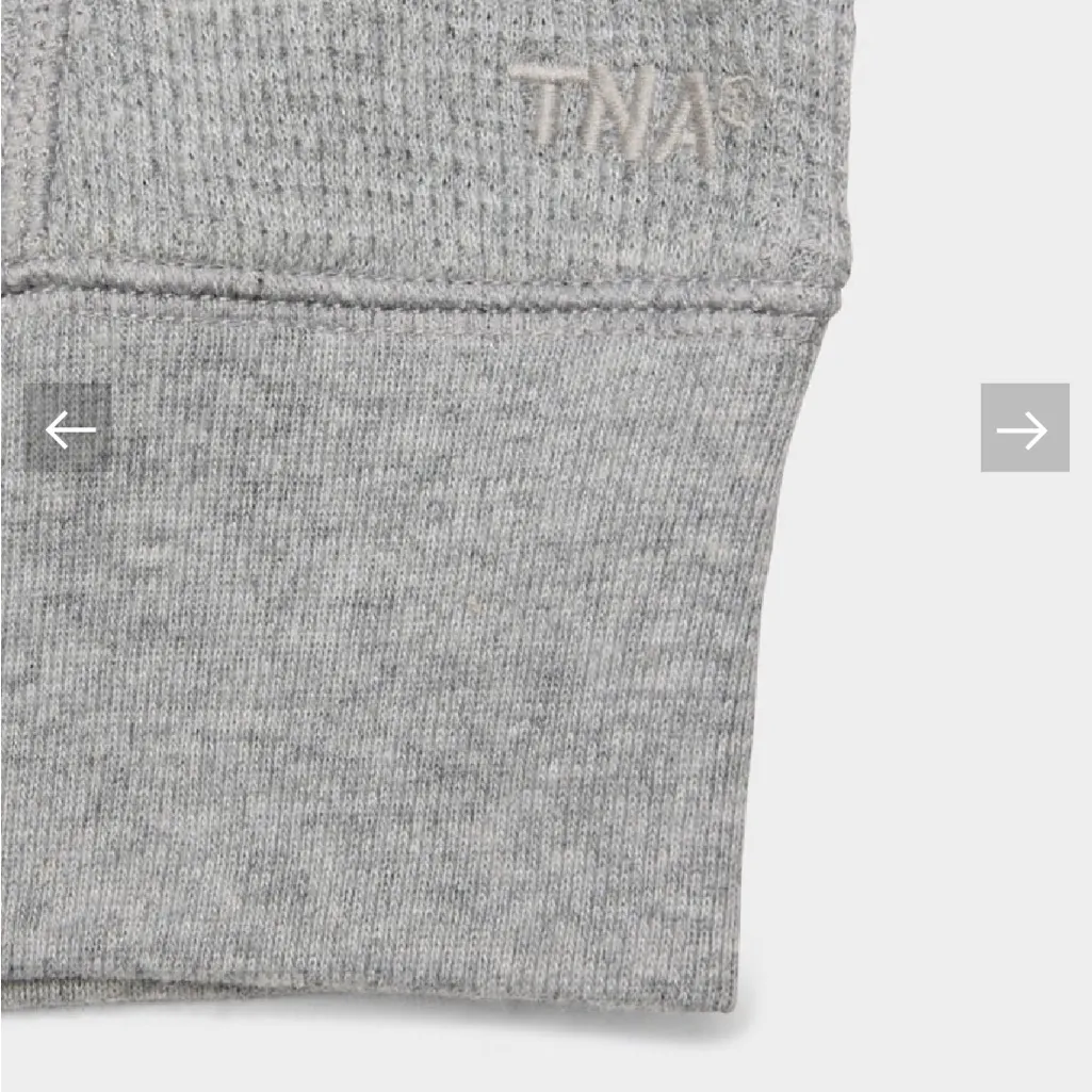 TNA Waffle Knit Zip Hoodie Gray Size M - Image 3