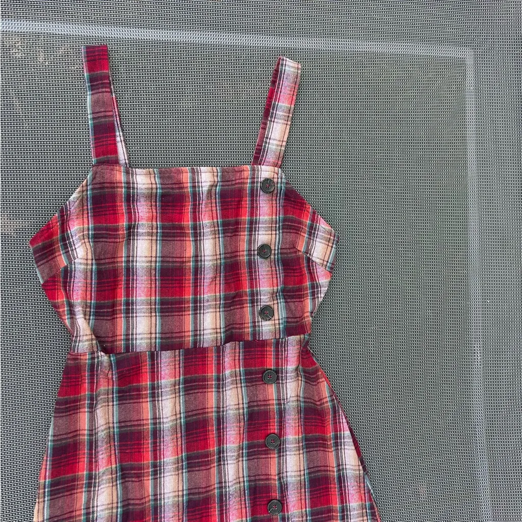 Plaid‎ overall red fall dress by wild fable size XS red winter cute cottagecore - Image 4