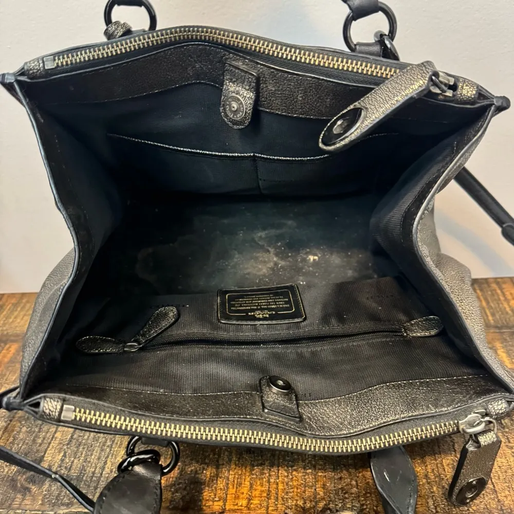 Coach Crosby Triple Compartment Gold Crackle Tote/Satchel Bag w/Zipper Top - Image 6