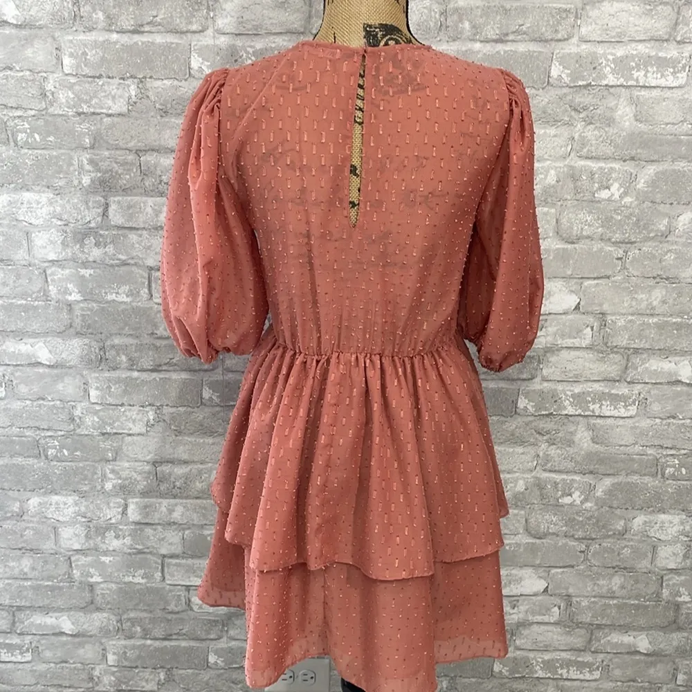 Zara Smocked Ruffle Clip Dot Mini Dress - Image 3