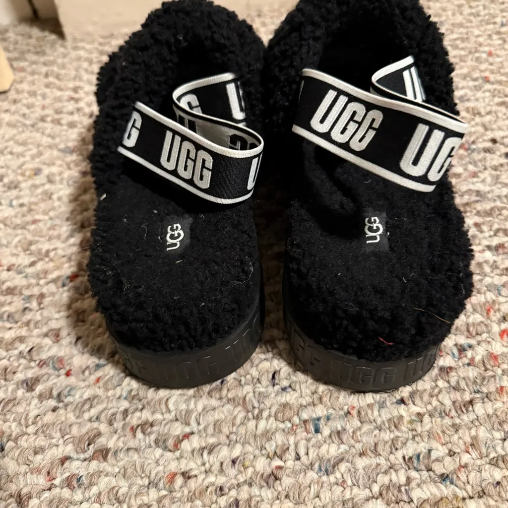 UGG  Oh Fluffita Slide Slingback Black- Size 10 - Image 6
