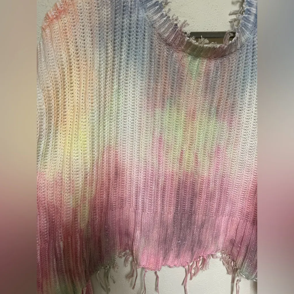 Colorful Tie-Dye Distressed Sweater Skylar + Madison M - Image 3