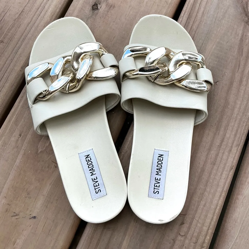 Steve Madden Gold Chain Slide Sandals🌟🌟 - Image 3