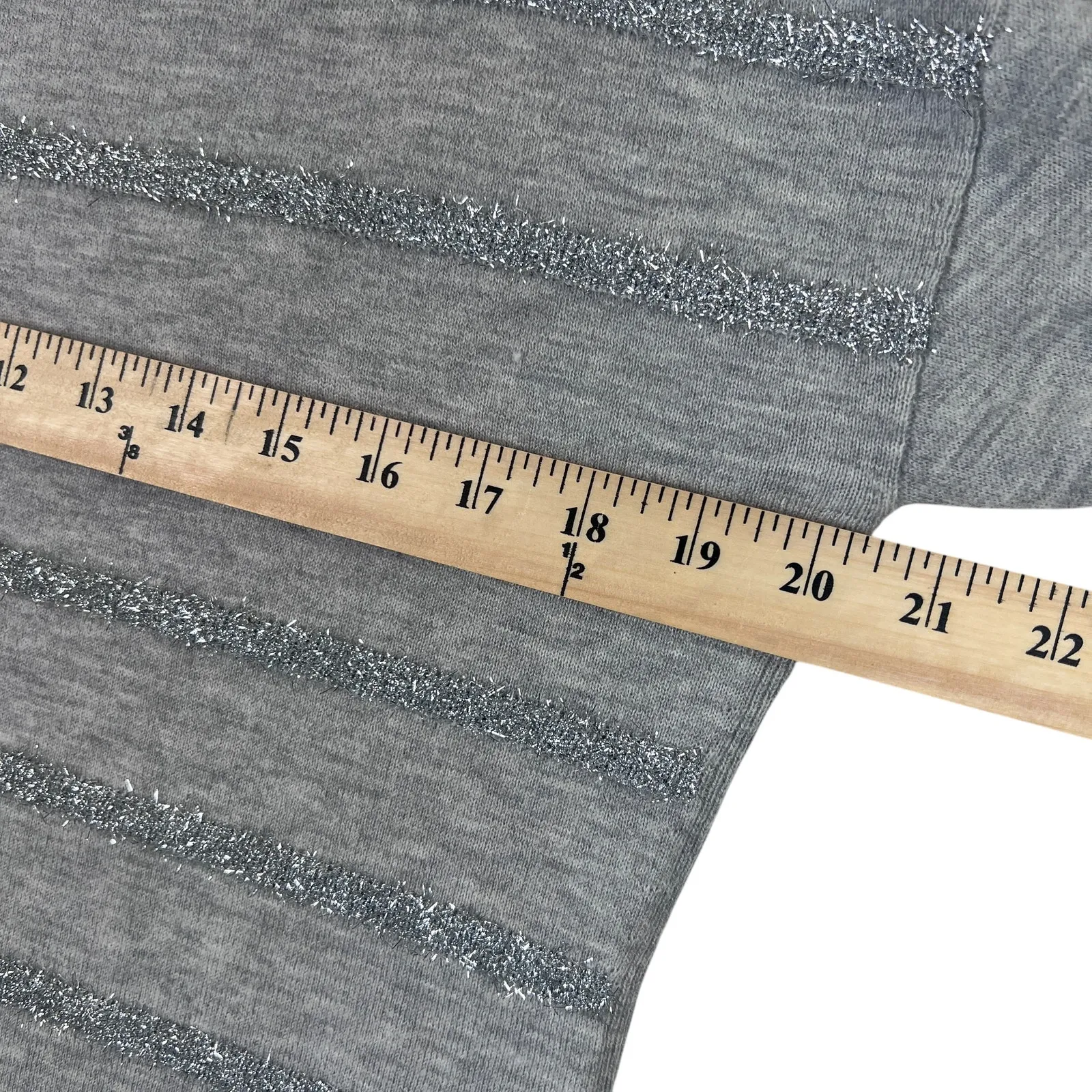Talbots Metallic Stripe Sweater  Gray Size M Long Sleeve Knit Pullover Soft Cozy - Image 8