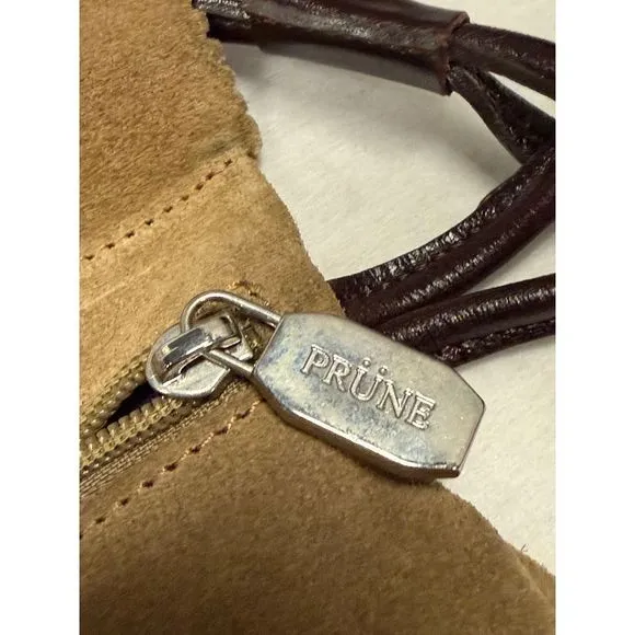 Prune Brown Suede Leather Crossbody Saddle Bag Boho Vintage Style Purse - Image 5