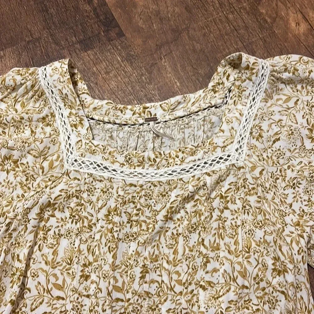 FREE PEOPLE Talk About It Tunic Floral Mini Dress small - Image 9