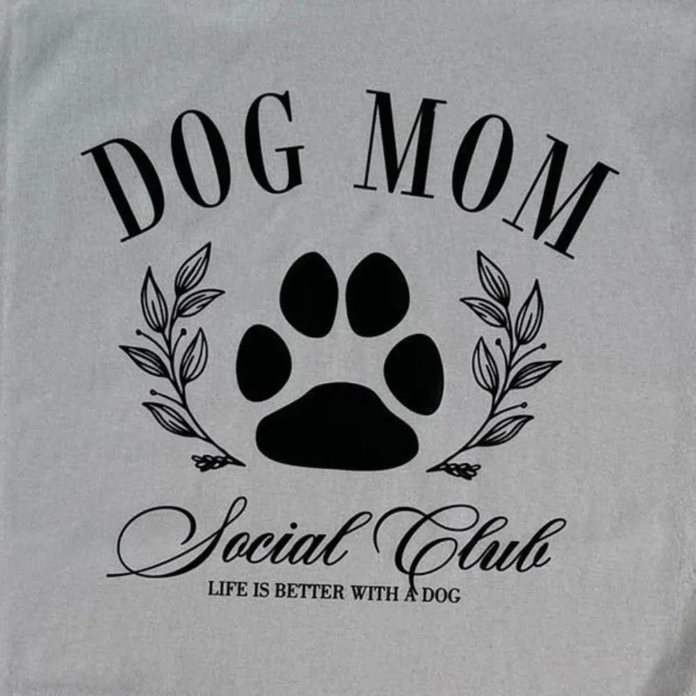 Dog Mom Social Club X-Large Women’s Ice Gray T-Shirt Short Sleeve - Image 3