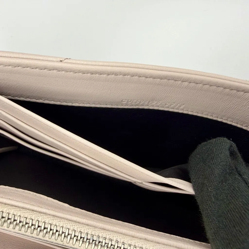 Yves Saint Laurent YSL Cassandre Metalasse Crème Quilted Wallet on Chain Crossbody - Image 12