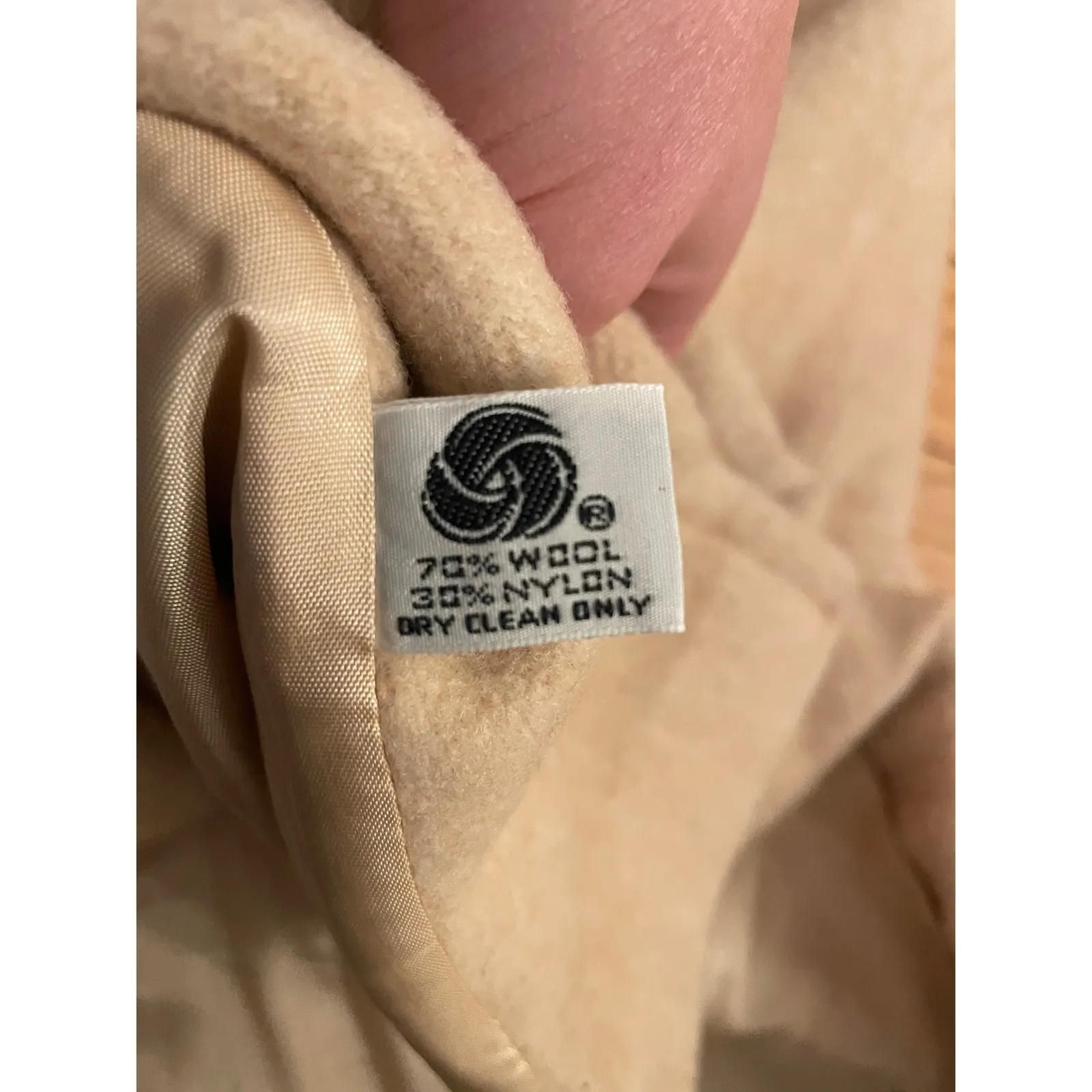 Vintage Herman Kay beige wool coat women's‎ size 16 made in Dominican Republic Tan - Image 6