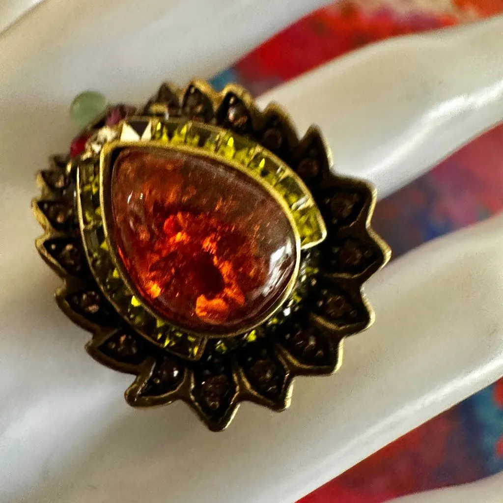 Heidi Daus Amber Teardrop Statement Ring - Image 5