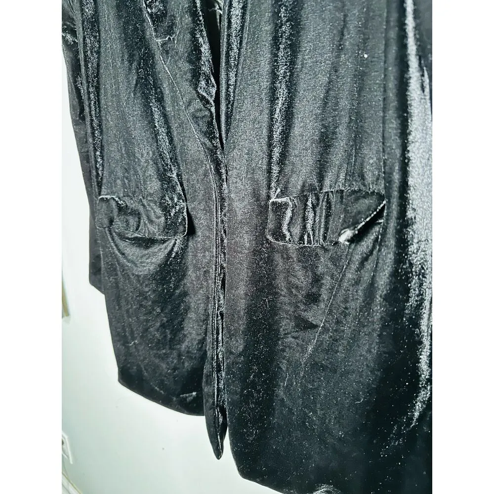 Endless Rose  Black Velvet Single Button Front Blazer Size Large - Image 11