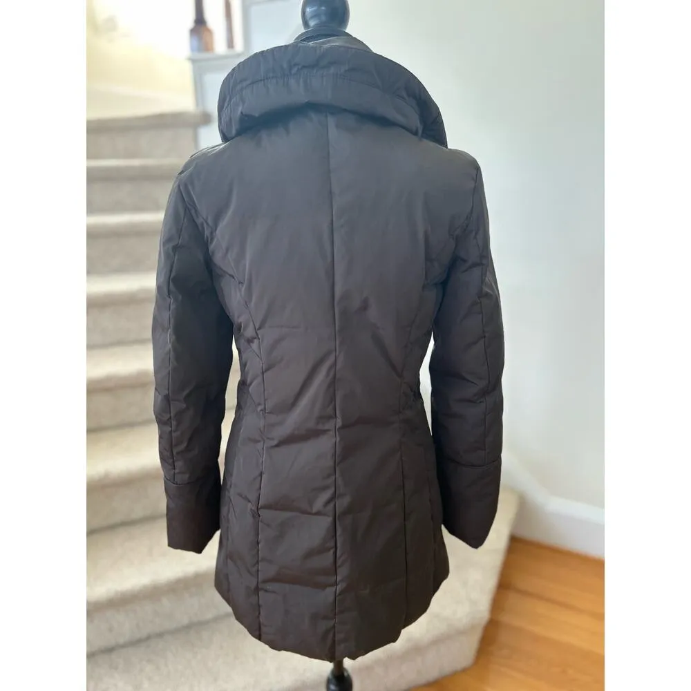 Cole Haan Dark Brown Down Fill Thigh Length Puffer Coat - Image 3