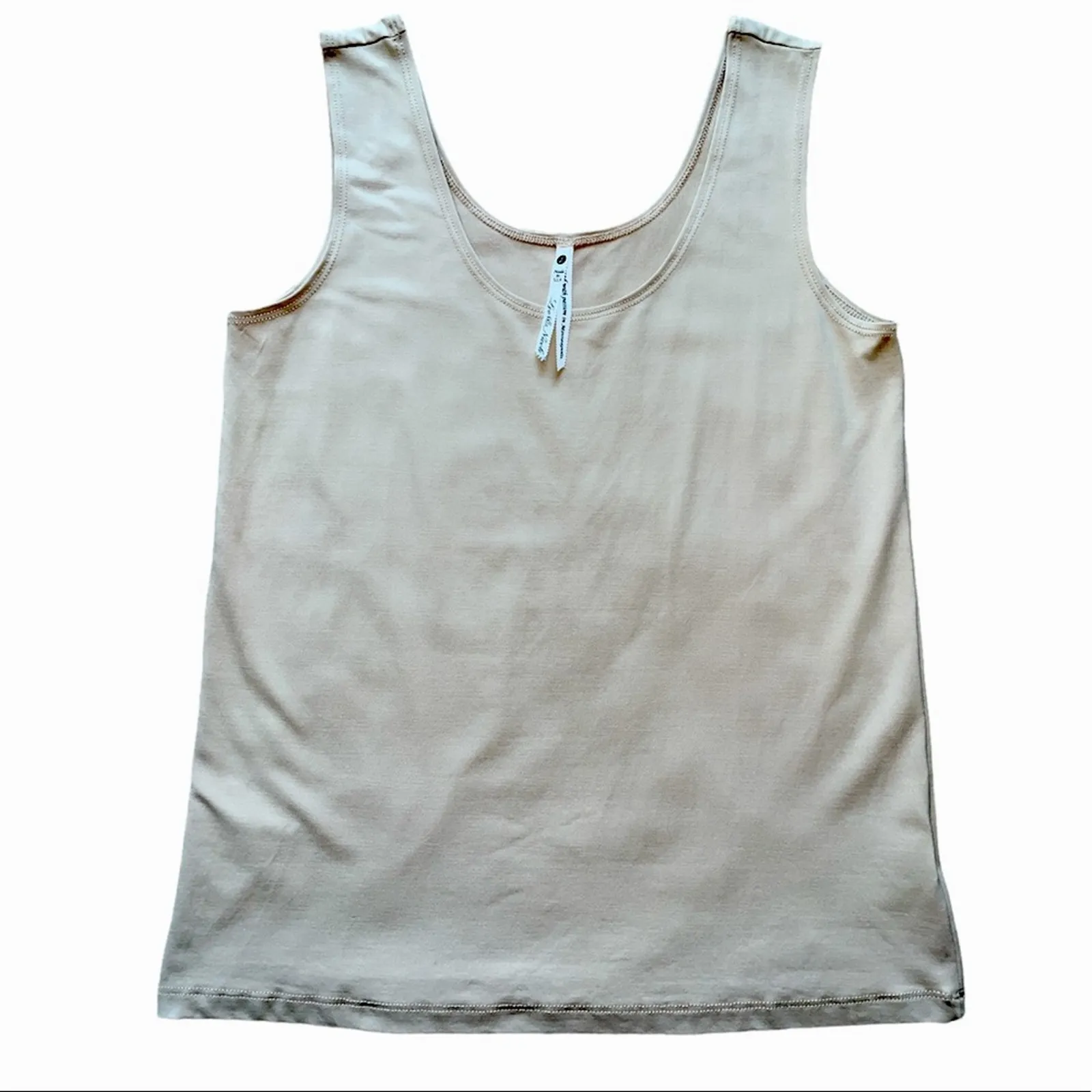 Leo & Nicole Khaki Tan USA made Nylon Form Loving Tank size Large - Image 2