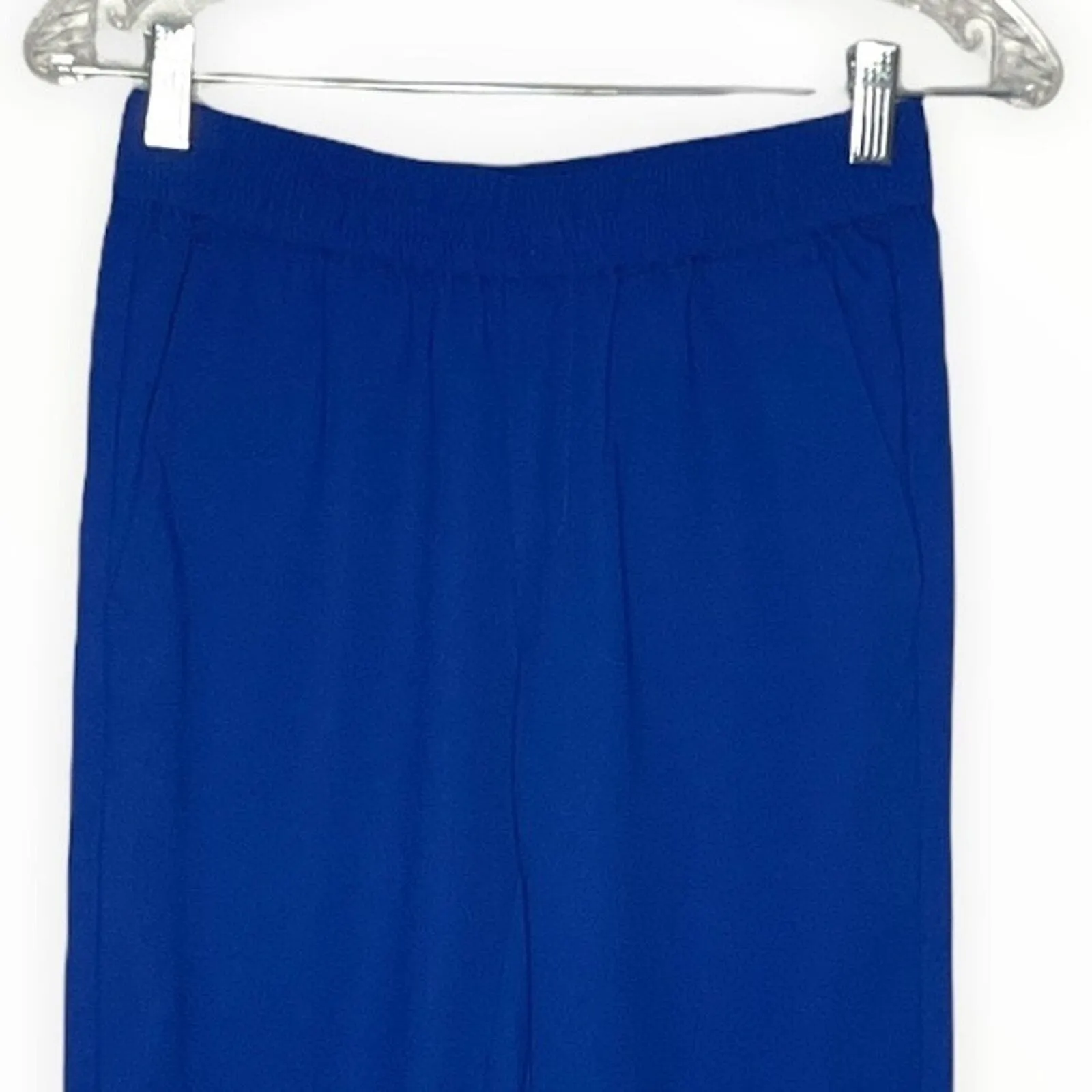 Banana Republic Pants‎ Womens 0 Petite Royal Blue Black Color Block Hems Preppy - Image 3