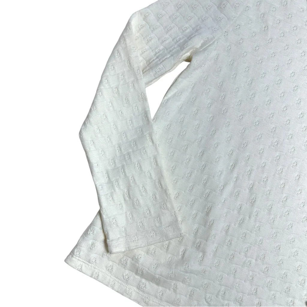 LoveShackFancy Ivory Stretch Knit Long Sleeve Top Womens S - Image 2