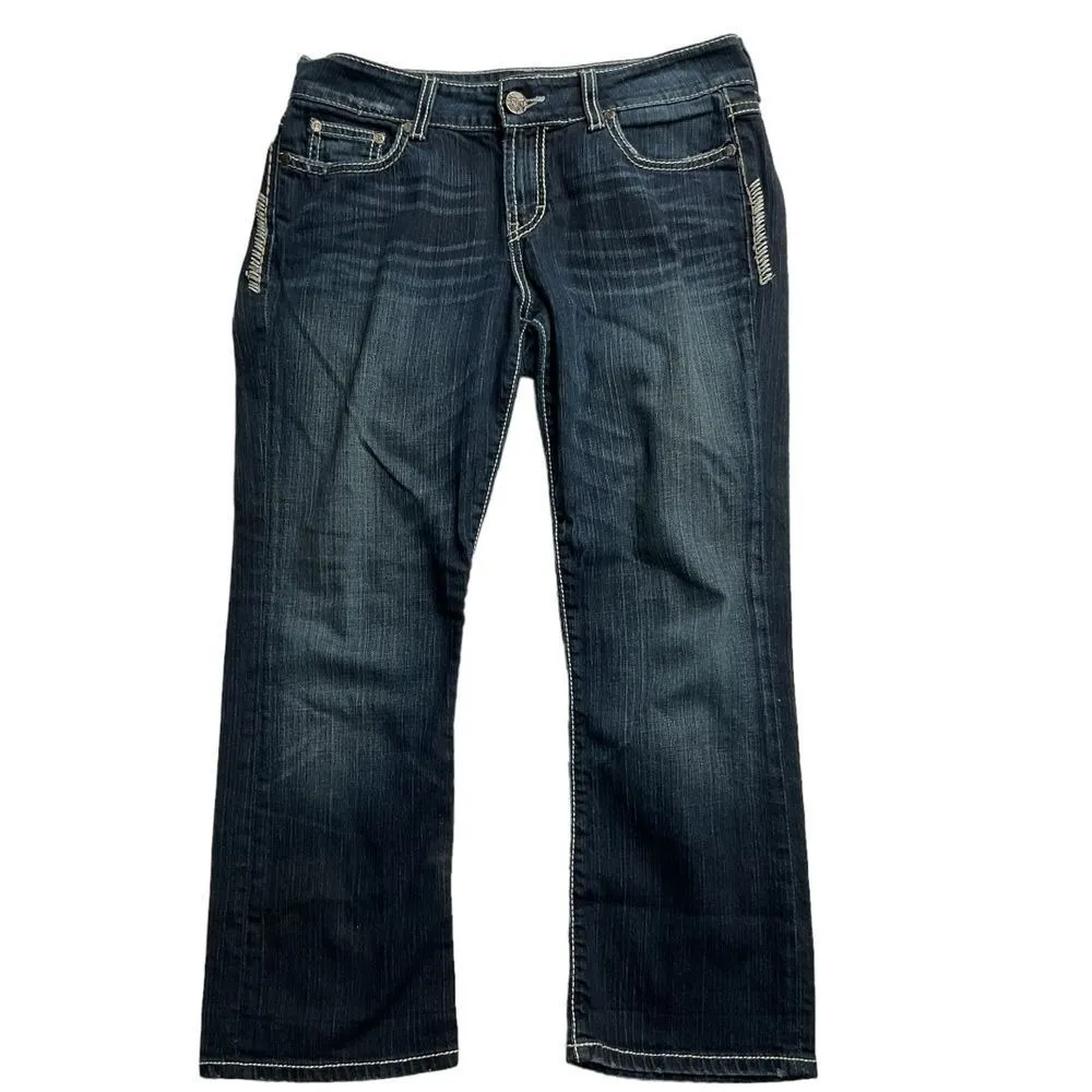 BKE Culture Stretch Denim Bootcut Jeans Sz 30 x25.5 Blue Embroidered Mid Rise - Image 3