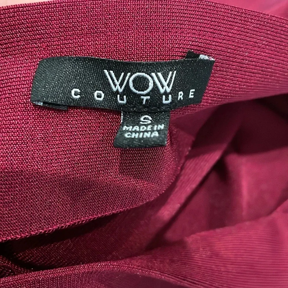 WOW Couture Bandage Pencil Skirt Burgundy Size Small - Image 5