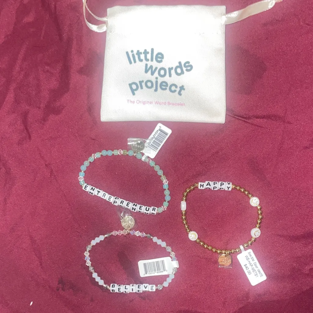 Little Words Project Beaded Bracelets Set Blue - Image 2