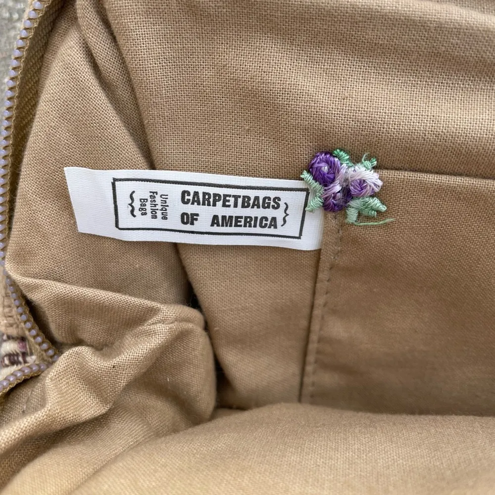 Carpetbags of America Wristlet clutch bag purse 70s Retro Vintage Neutral Tan - Image 2