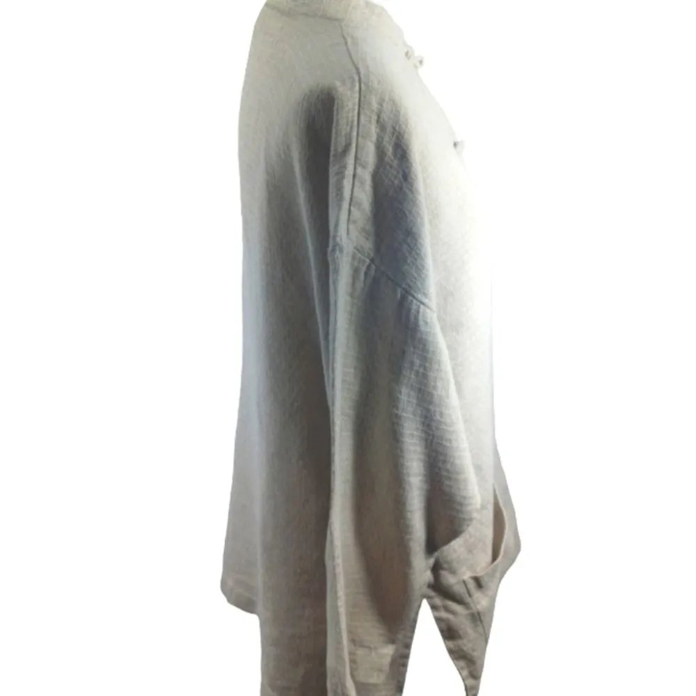 W78 GUC $289 Eileen Fisher 100% Linen Toggle Button Tunic size S - Image 5