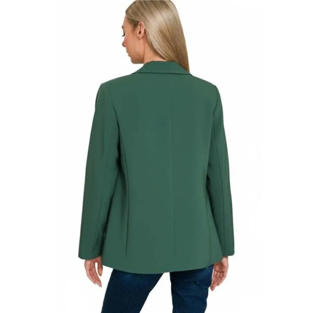 Zenana Woven Long‎ Sleeve Blazer With Lining - Image 2