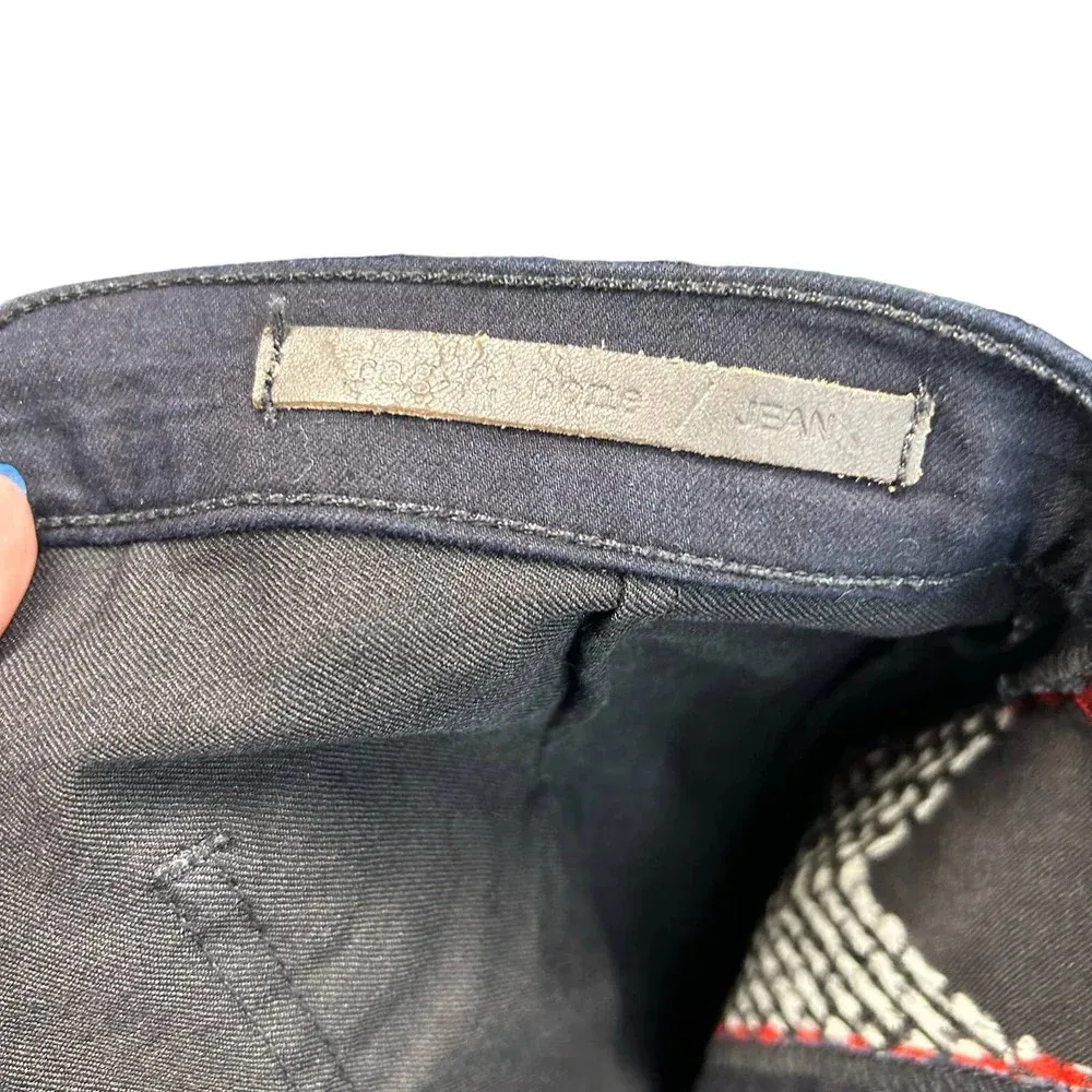 Rag and Bone Raja Midnight Embroidered Side‎ Skinny Cropped Ankle Jeans Size 26 - Image 8