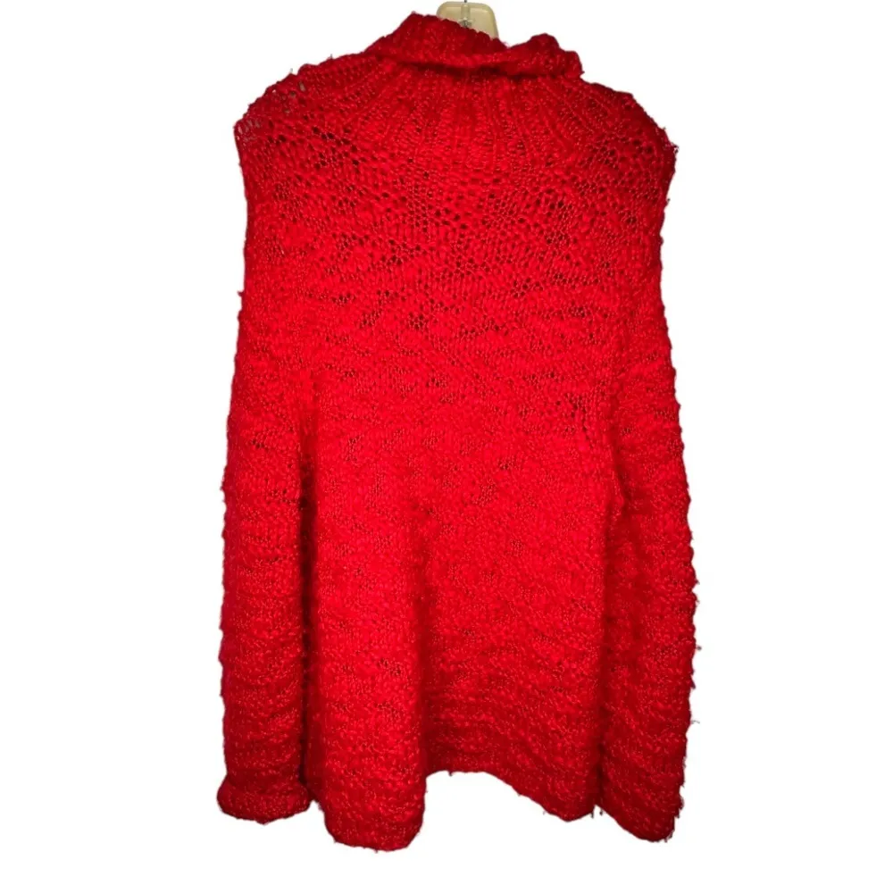 Chunky Red Turtleneck‎ Sweater Size L - Image 4
