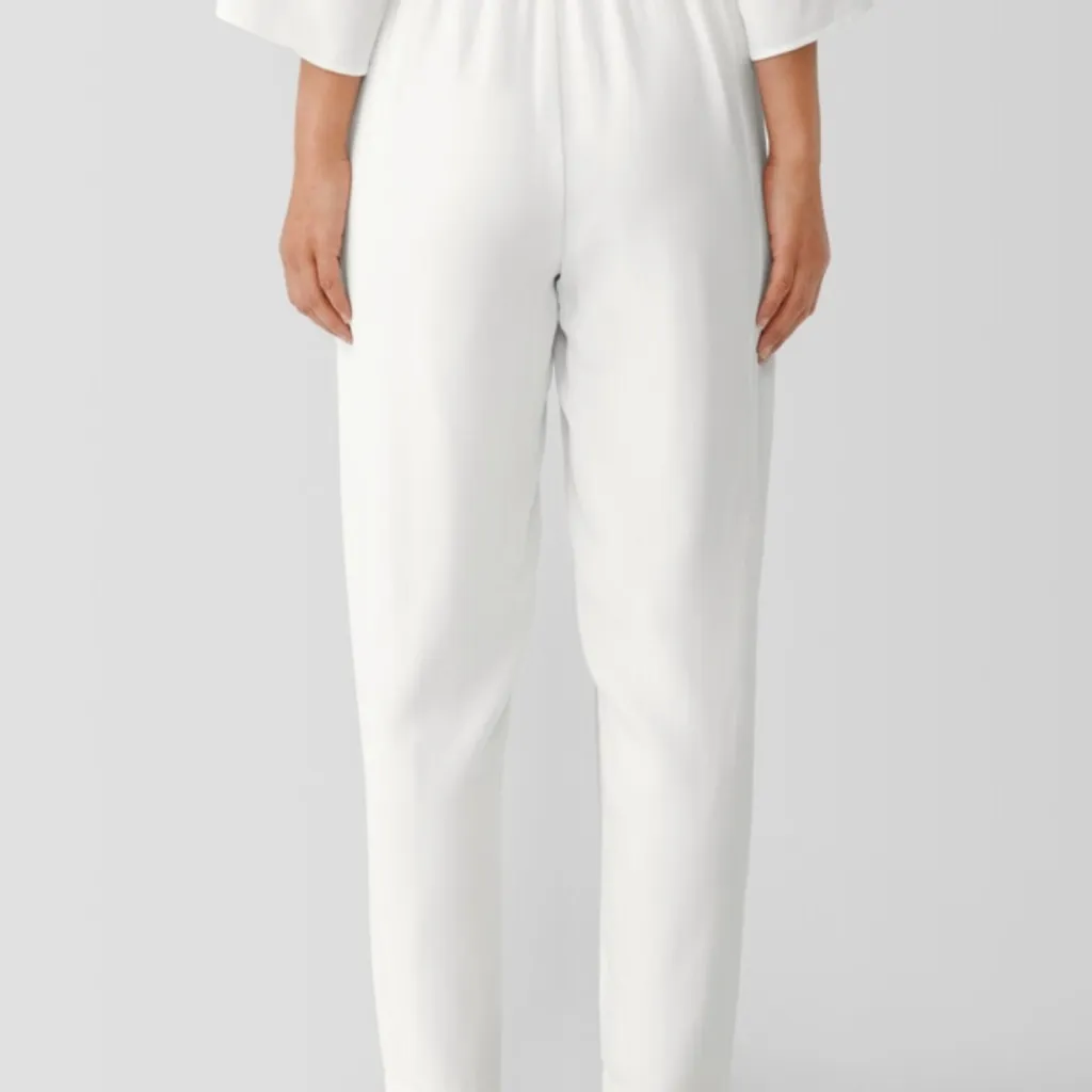 NWT Eileen Fisher Silk Georgette Crepe Lantern Pant Bone M - Image 4