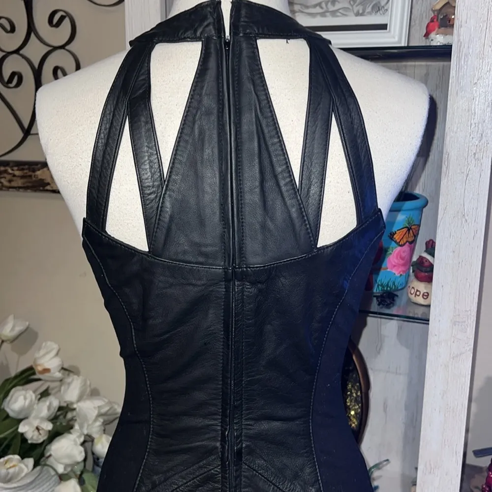 Wilson’s leather dress women’s size medium. Biker, sexy, dark romantic 80’s - Image 5
