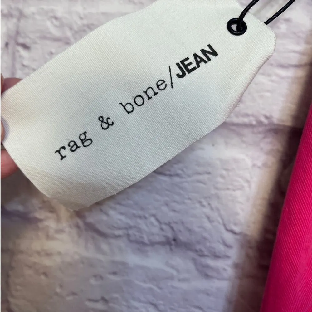 Rag & Bone High Rise Skinny Jeans Size 24 In Bull Pink. NEW. - Image 8