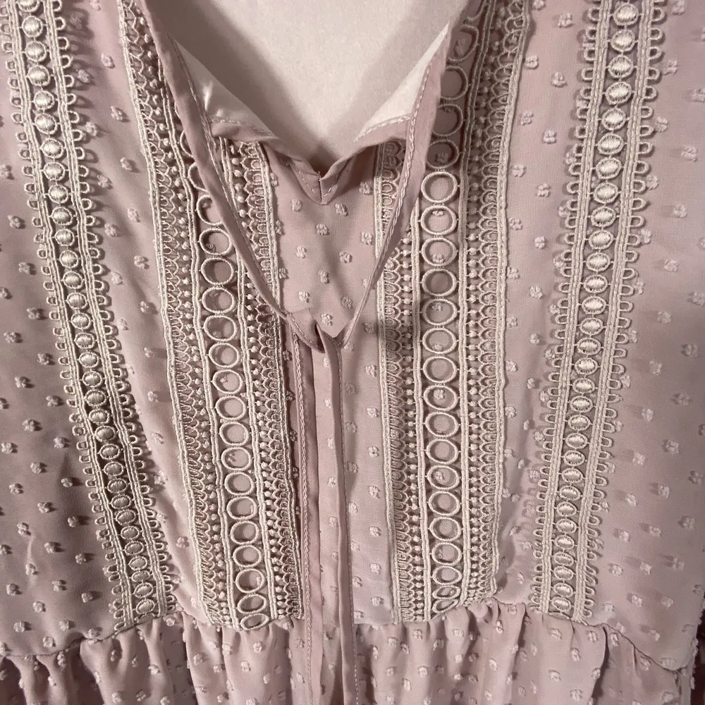 Indigo Soul Babydoll Top Shirt Women 2XL Pink Swiss Dot Summer Fairy Earthy Boho Size undefined - Image 6