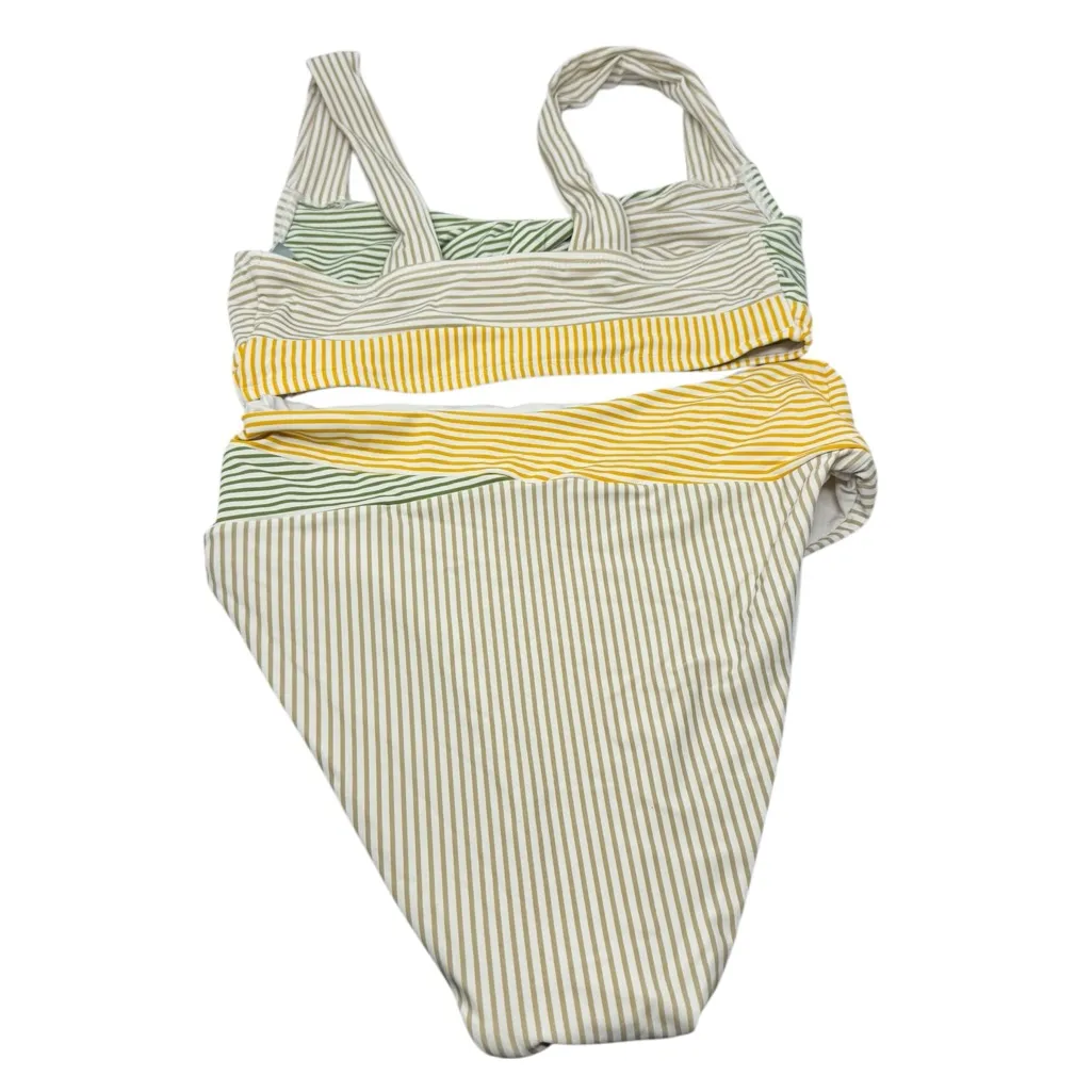 Antonio Melani x The Nat Note High Waist Striped Swim Bikini Top & Bottom Small - Image 2
