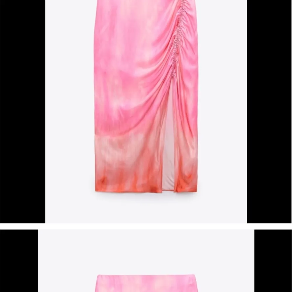 2 piece matching set — pink Tie-Dye satin skirt & one shoulder blouse - Image 7